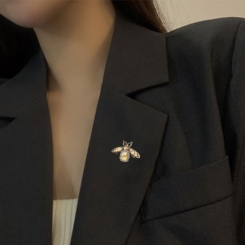 Rhinestone Bee Brooch Pin for Women Men Fashion Crystal Vintage Alloy Honey Insect Animal Brooches Lapel Dainty Dress Accessories Jewelry for Hat Bag Suit Tie Wedding Birthday3