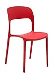 KONTE.DESIGN Set di 4 sedie SOUTH BEACH in polipropilene Rosso, impilabili