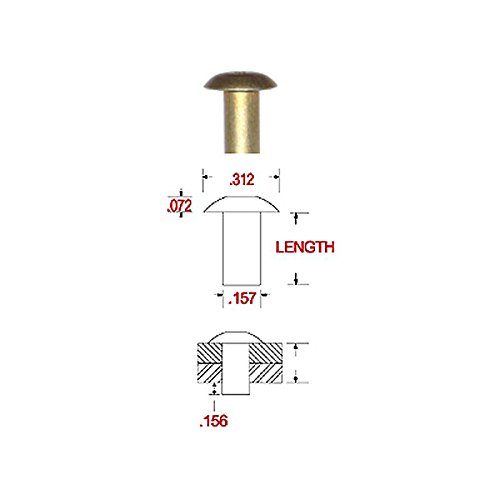 MS20470-A5-7 (5/32 X 7/16) Solid Aluminum Rivet, Universal Head, Gold Finish, (Pack of 1 Pound - Approximately 827 Pieces)