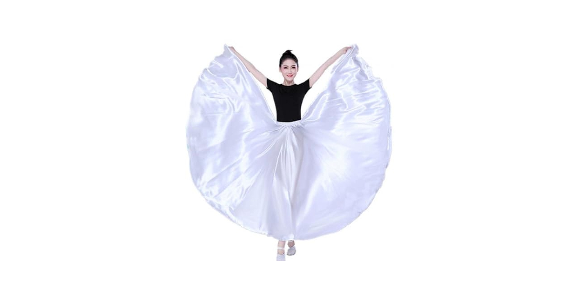 新品　サテン　スカート　白　パーティ　社交ダンス　ワルツ　タンゴ　4698 3261 Julianna skirt DS3261 ラテンスカート DSIのウェア
