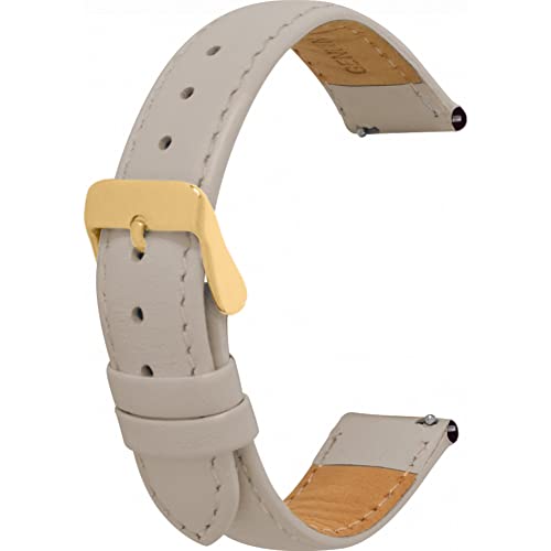 Bracelet de montre en cuir 18mm haut de gamme doré femme