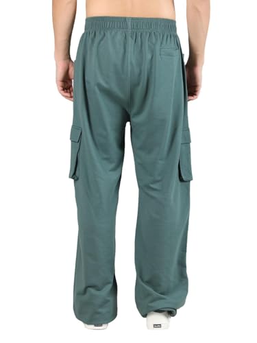 Image of CHKOKKO Men Casual Track Pant Regular Fit Lower with Pocket Earth Green L