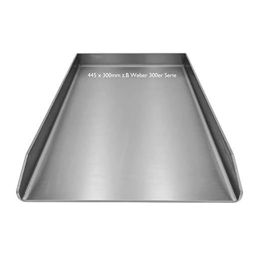 Kette´s Grillzubehör Edelstahl Plancha/Griddle-Plate/Bratplatte/Burger Platte (445 x 300 mm für Weber Spirit)