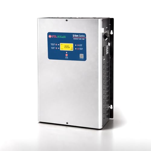 Image of UTL Gamma Plus Li-on 1200 MPPT Solar Inverter | Pure Sine Wave | Inbuilt Lithium Battery | 2X Fast Charging | LCD Multi-Color Display | Wall Mountable | for Home, Office & Shops | 5-Year Warranty