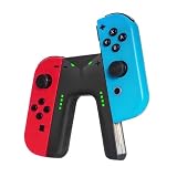 Vanjua Switch JoyCon Charging Grip Compatible with Nintendo Switch & OLED Model, Play While Charging, Portable V Shaped Switch JoyCon Controller Charger with Indicators