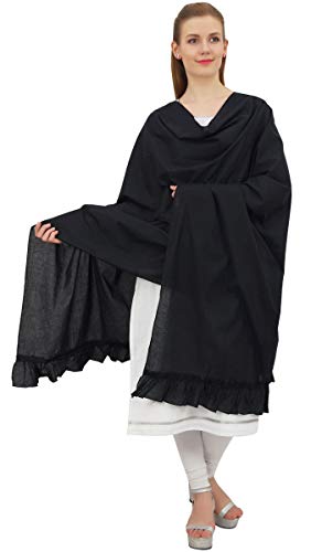 Indian Neck Wrap Cotton Dupatta Women Ethnic Chunni Ruffled Scarf3