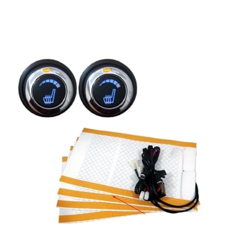 PVGVKCKKTA 8 Pcs/set, 12V Carbon Fiber Car Seat Heater Kits With 6 Levels Double Round Rotary Switches.4pcs/set(Carbon fiber-normal)