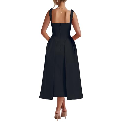 Womens Sleeveless Deep V Neck 1950s Retro Vintage Cocktail Wedding Guest Party A-Line Swing Maxi Dresses3
