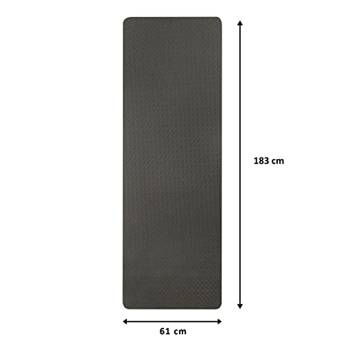 Image of Tarkan Non Slip Yoga Mat, 8mm Extra Thick Eco Friendly TPE Exercise Mats with Carrying Bag (Black & Green, Unisex)