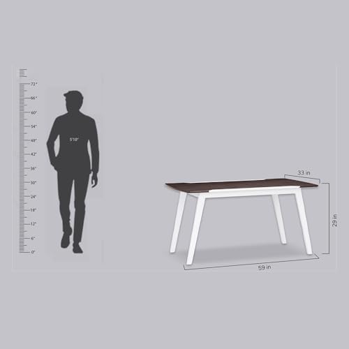 Image of Royaloak Perak Malaysian Wooden 6 Seater Dining Table Set with Chairs|Solid Mindy Wood Veneer Finish | Solid Rubber Wood Legs | 65mm Apron| Comfort Back Support | Cushioned Seating