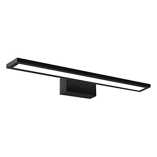 Lámpara de pared de LED aplique, lámpara de baño con estructura de metal para espejos y cuadros (negro, L - 82 cm)