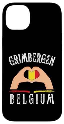 Belgium Flag Heart Grimbergen City Carcasa para iPhone 14 Plus