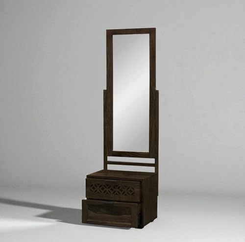 Image of The Attic Ambient Dressing Table Walnut for Bedroom|Solid Wood|Walnut Matte Finish