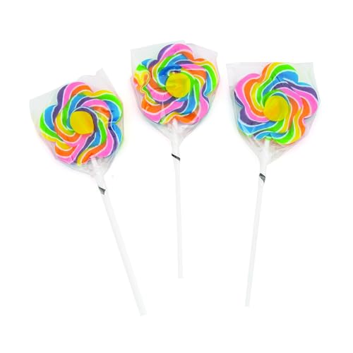 Oriental Trading 3" Large Flower-Shaped Strawberry-Flavored Swirl Lollipops - 12 Lollipops - Great For Birthdays, School, Work and Other Events