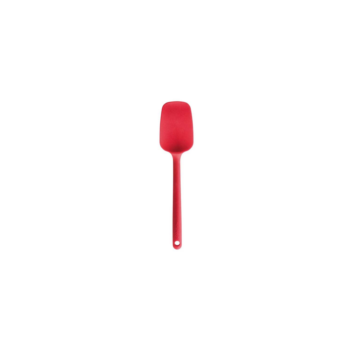 MASTRAD - Mini Spatula - Spoon - Pastry Dessert Topping - Unibloc - Silicone - Does Not Scratch Pots - Red