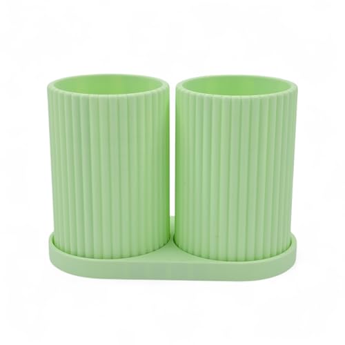 Image of Plastic Tooth Brush Holder Bathroom, Brush Holder for Bathroom Organizer, Toothbrush Holder Stand, Brush Stand, Comb Holder, Hostel Essentials for Girls College, Toothpaste Holder (Green)