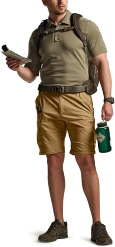 Image of CQR Men's Convertible Cargo Tactical Pants, Water Resistant Outdoor Hiking Pants, Zip Off Lightweight Stretch Work Pants