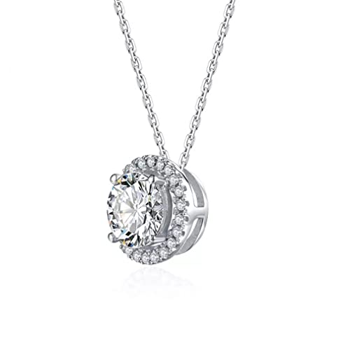 Pendentif moissanite brillant anti-ternissement en argent 925 véritable