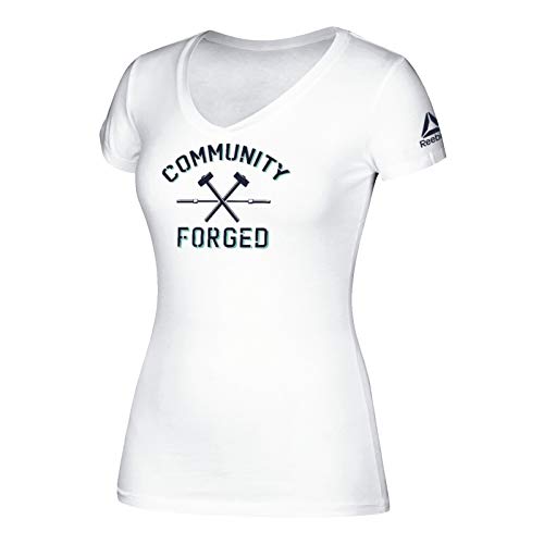 T-shirt Crossfit Reebok blanc fini les irritations avec ce col en V