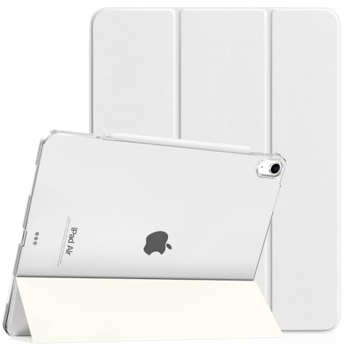 TiMOVO Cover per iPad Air 13 Pollici (M4 2026/M3 2025/M2 2024), Custodia Sottile Con Supporto, Supporta Touch ID, Auto Sveglia/Sonno con Retro Traslucido, Bianco