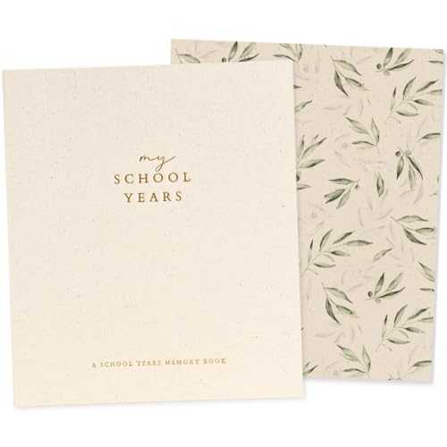 Peachly My School Years Memory Book for Kids & School Photo Album – School Picture Photo Album Childhood Memory Book - School Keepsake Organizer School Days (Beige - Preschool to 12th Grade)