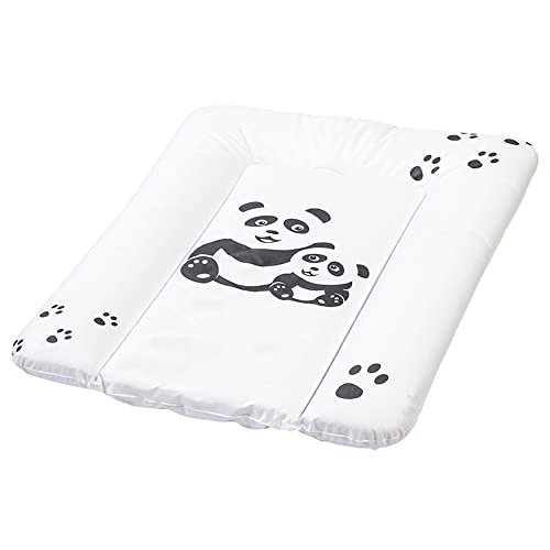 keeeper Panda Wickelunterlage, Für Tisch, Kommode etc., Bequeme Liegefläche, Einfache Reinigung, Amelia, Weiß/Schwarz