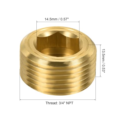 Tapón de latón NPT hexagonal que soluciona filtraciones y goteos en tuberías 3