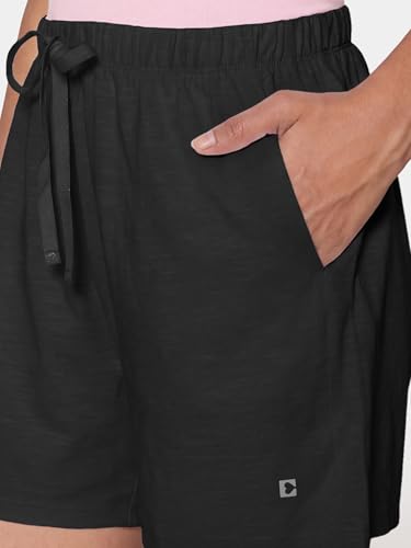 Image of Enamor Drawstring Mid Thigh Length Mid Rise Basic Shorts - Relaxed Fit, Super Soft Cotton - E062