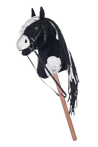 HKM Hobby Horse – Steckenpferd schwarz/weiß, abnehmbare Trense & Lange...