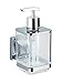 Produktbild WENKO Vacuum-Loc® Seifenspender mit Wandhalterung Quadro, Pumpspender ohne Bohren für Bad und Küche, rostfreie Edelstahl Halterung und transparenter Seifendosierer aus Kunststoff, 7,5 x 16 x 10 cm
