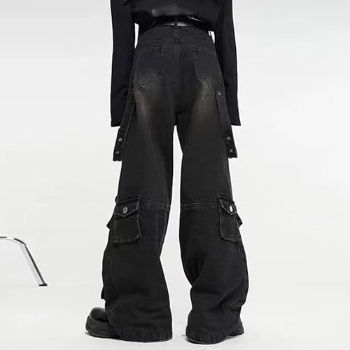 Baggy Wide Leg Streetwear Cargo Pants Men Women Relaxed Fit Durable Hip Hop Casual Black Everyday Workwear Jeans2