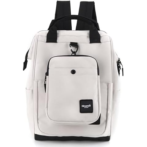 himawari 14.9 inch Women's Laptop Backpack, Large Capacity College Schoolbag, Waterproof Travel Bag for Men & Women-0403-02#Light Grey Cover