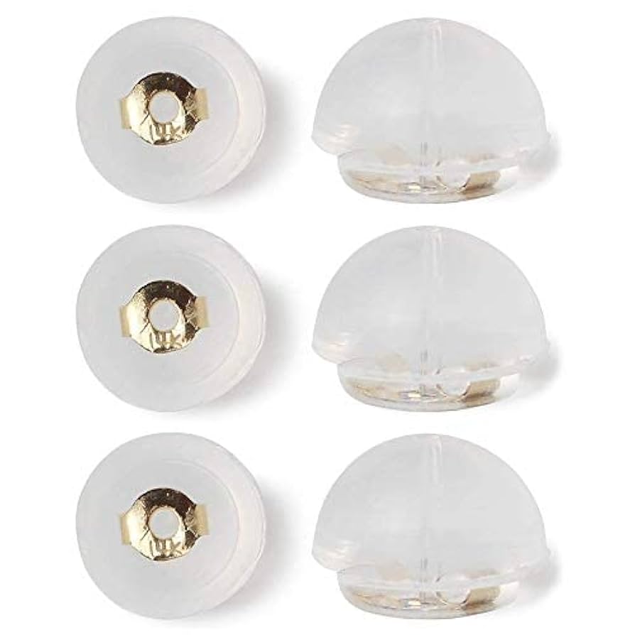 Amazon.com: 14k Real Solid Gold Earring Backs 3 Pairs Safety