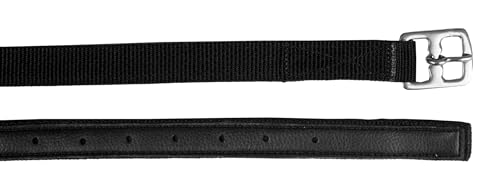 Ceinture étrier Horka Dressuurnylon cuir noir 145cm étrivière selle dressage