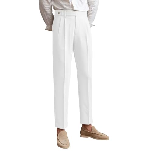 Men's Classic Fit Dress Pants Premium Comfort Summer Casual Trousers Pleated Front Business Suit Pants