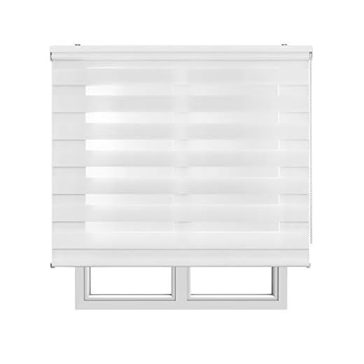 Estores Basic - Stores noche y día, color blanco, 150x160cm, estores plegables