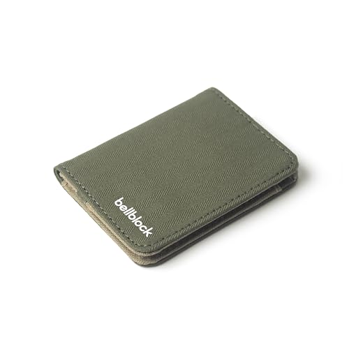 Image of Bellblock Canvas Card Holder for Men /Women | Slim Handcrafted Mens Card Wallet | Upto 7 Cards & Folded Cash | Cotton Canvas | Olive Green (Pack of 1)