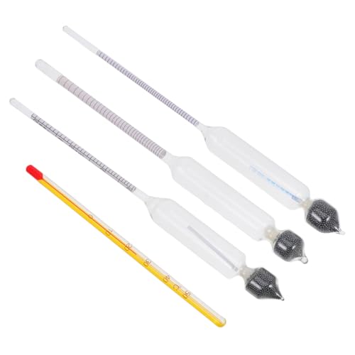ABOOFAN 3pcs Triple Scale Hydrometer Alcohol Meter for Wine Beer Safe Glass Thermometer