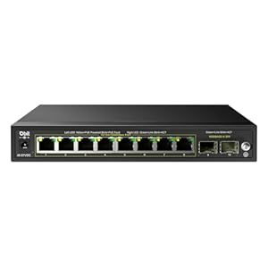 DBIT 10-Port Gigabit Network Switch with 8 PoE+ Ports @125W with 2 Combo SFP Slots, Unmanaged PoE Switch, 802.3af/at Compliant, Desktop/Wall-Mount, Plug & Play, VLAN Mode, Metal Case Fanless (WS2082A)