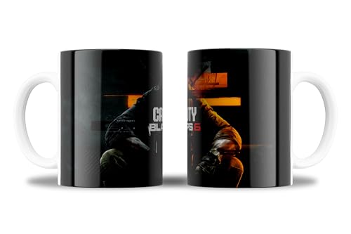newseny BlackOps 6 COD - Taza de videojuegos par gamers y seguidores del COD | ¡Lleva la Acción de COD a Cada Sorbo! Cerámica 355ml (LogoCaratula COD)
