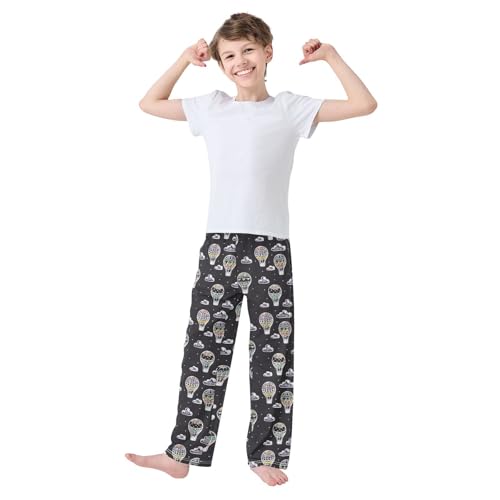 ZZXXB Air Balloon Boys Long Pants Soft Trousers Elastic Waist Kids Lounge Bottoms with Pockets S-XL2