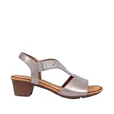 Pavers Ladies Heeled Slingback Sandals - Pewter Size 5 (38)