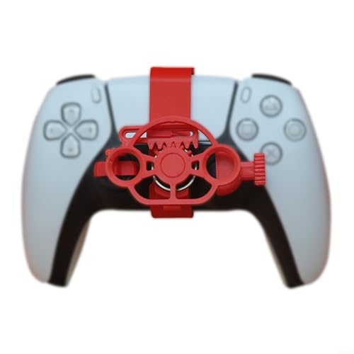 BlesConi Mini volant 3D pour PS5, poignée de manette de jeu de course portable avec sensation réaliste pour les amateurs de simulation (rouge)