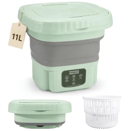 Relixu Portable Mini Washing Machine 11L Foldable Small Laundry Washer for Socks Underwear Baby Clothes Travel & Dorm
