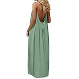 G�n�rique Backless Lounge Dress - Casual Sleeveless Cami House Dress for Women Soft Loose Fit Summer Gown, for Beach Vacation