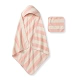 Burt's Bees Baby Hooded Woven Terry Towels Organic Cotton, Unisex Bath Essentials, Soft Nursery Towel for Infants, Toddlers, Kids