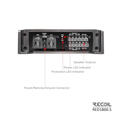 Recoil RED1800.5 1800W 5-Channel Class D Car Audio Amplifier - Image 5