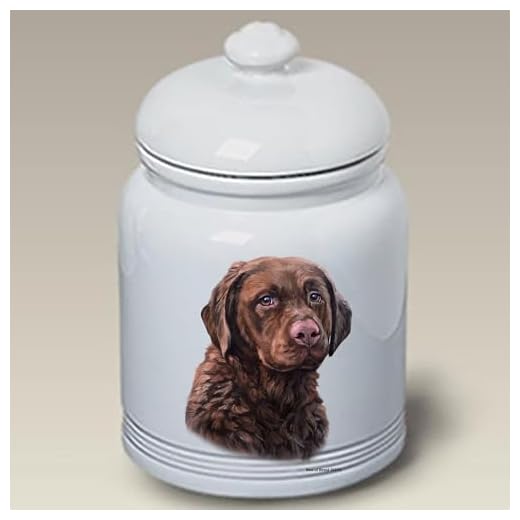 Chesapeake Bay Retriever - Best of BreedDog and Cat Ceramic Treat Jar 9" Tall Air Tight Seal All White