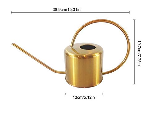 Konewka do podlewania, ze stali nierdzewnej, metalowa, 1300 ml, z długą szyjką, dla rodziny, biura, do roślin doniczkowych, bonsai, 1,3 l