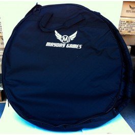 Mayday Games Black Carrying Case for One Crokinole Board. Bag Has Inner Pouch to Store Discs and Accessories